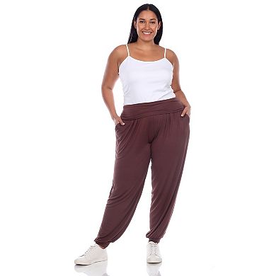 Plus Size White Mark Harem Pants
