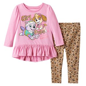 Baby Girl Paw Patrol Skye & Everest Top & Paw-Print Leggings Set