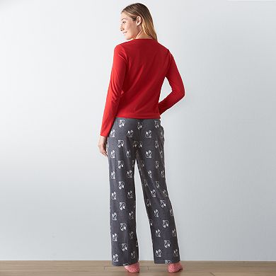 Women's Sonoma Goods For Life® Pajamas: Knit & Microfleece PJ Set with Socks