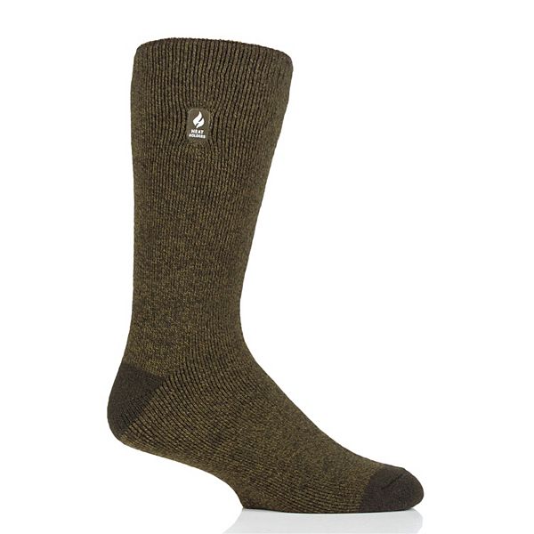 Men's Heat Holders Twist Lite Crew Socks Green BrickSeek