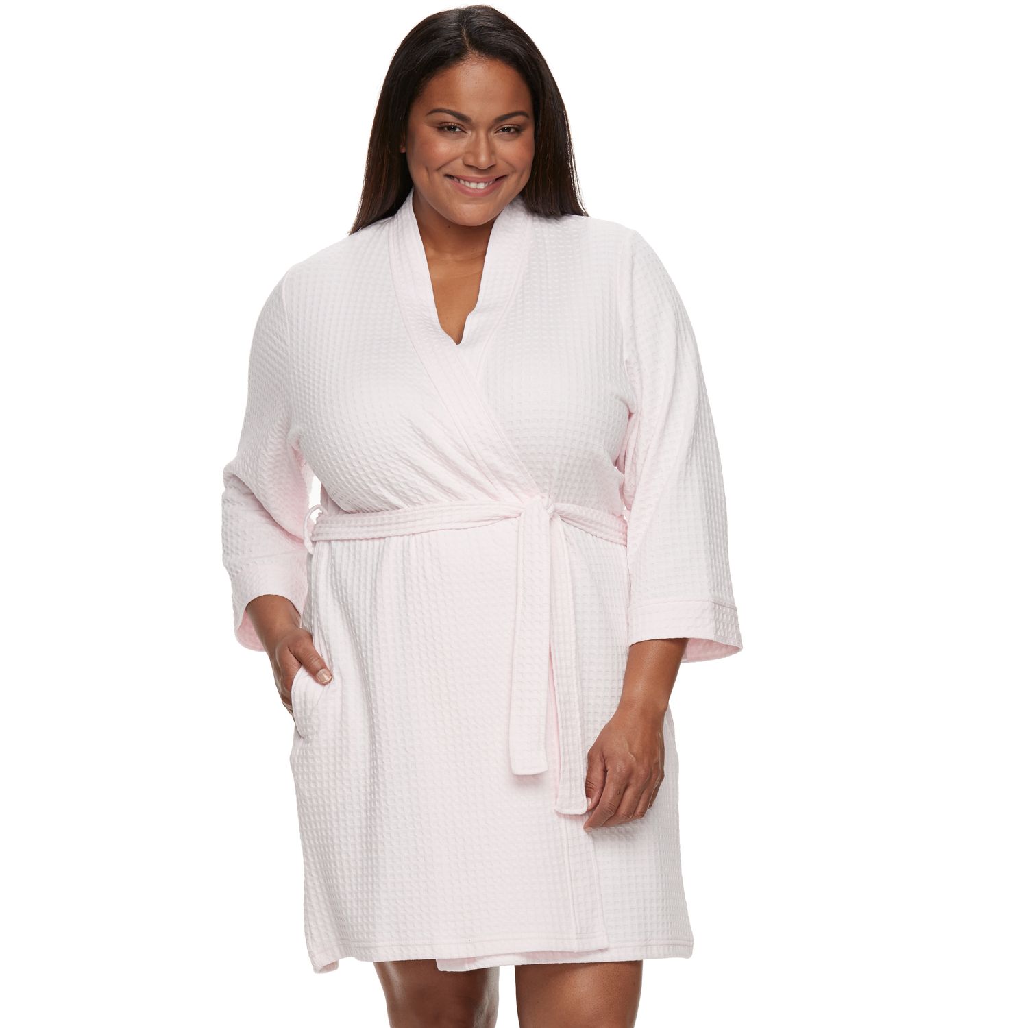 plus size waffle dressing gown