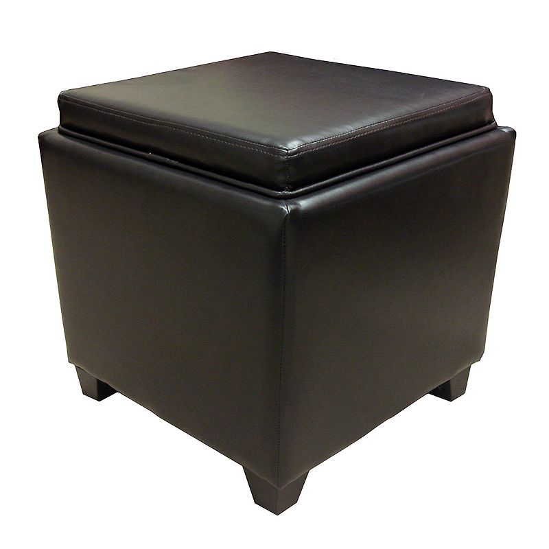 Armen Living Contemporary Storage Ottoman, Brown