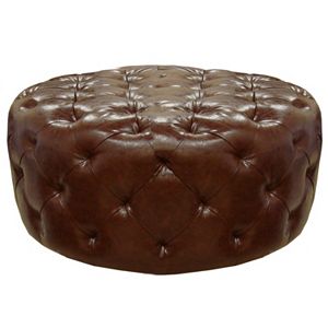 Armen Living Divona Faux-Leather Ottoman
