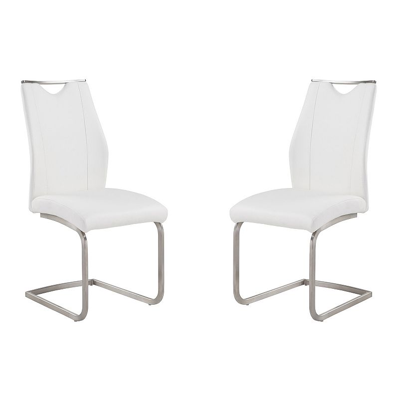 34006585 Armen Living Bravo Dining Chair 2-piece Set, White sku 34006585