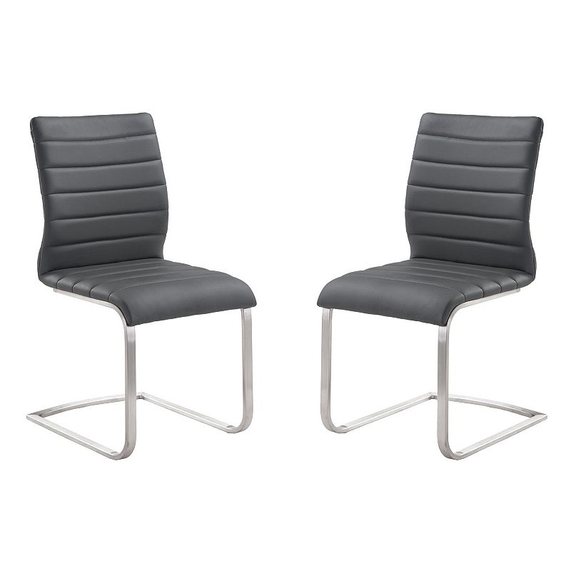 Armen Living Fusion Contemporary Accent Chair 2-piece Set, Grey