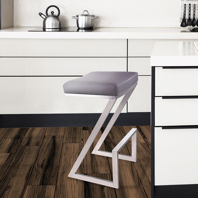 Armen Living Atlantis Bar Stool, Grey