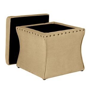 HomePop Curved Nailhead Storage Ottoman