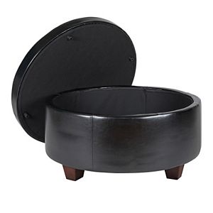 HomePop Winston Round Storage Ottoman