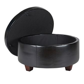 HomePop Winston Round Storage Ottoman