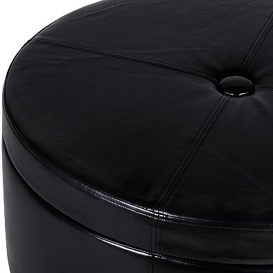 HomePop Winston Round Storage Ottoman