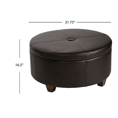 HomePop Winston Round Storage Ottoman