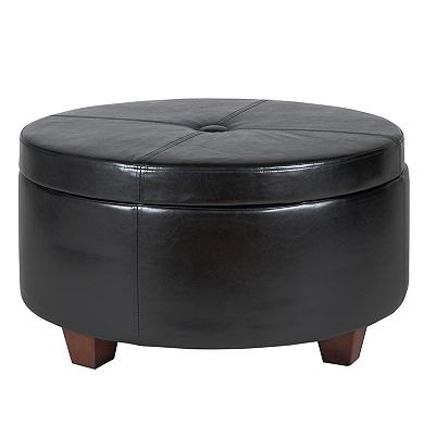 HomePop Winston Round Storage Ottoman