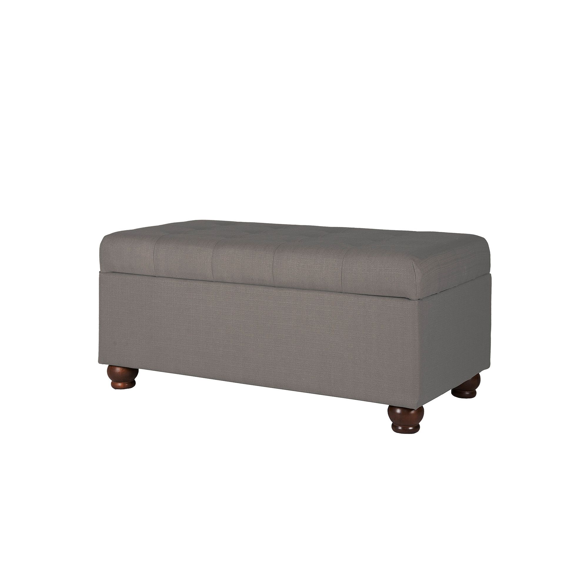 HomePop Button Tufted Storage Bench, Brown