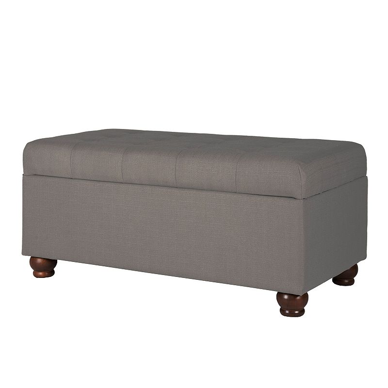 HomePop Button Tufted Storage Bench, Beig/Green - 39579936 - Furniture Keep your space tidy and stylish with this button  sku 39579936