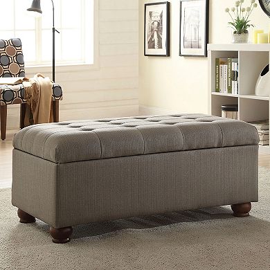 HomePop Button Tufted Storage Bench