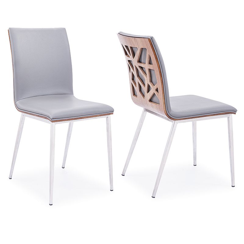 73584855 Armen Living Crystal Dining Chair 2-piece Set, Gre sku 73584855