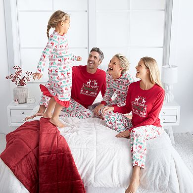 Jammies For Your Families Juniors' Reindeer One-Piece Pajamas
