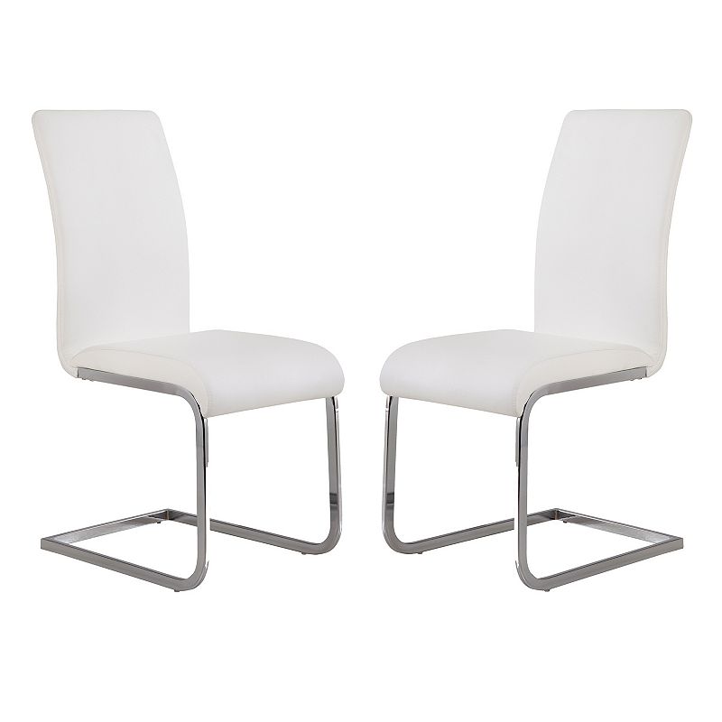 Armen Living Argyle Dining Chair 2-piece Set, White