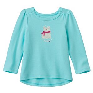 Baby Girl Jumping Beans® Glittery Graphic Thermal Tunic
