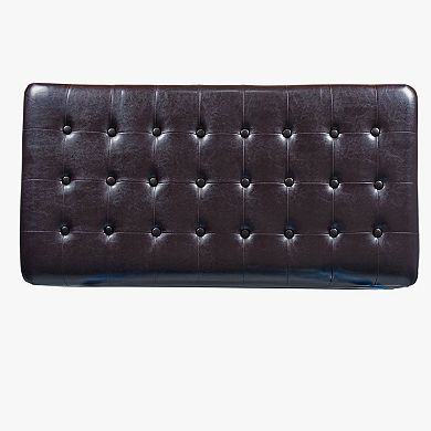 HomePop Faux-Leather Storage Bench