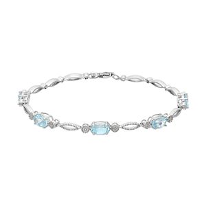 Sterling Silver Sky Blue Topaz Bracelet