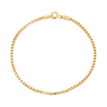 Jordan Blue 14k Gold Over Silver Box Chain Bracelet