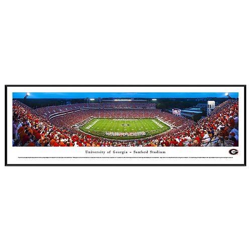 Georgia Bulldogs Football Stadium Twilight Framed Wall Art