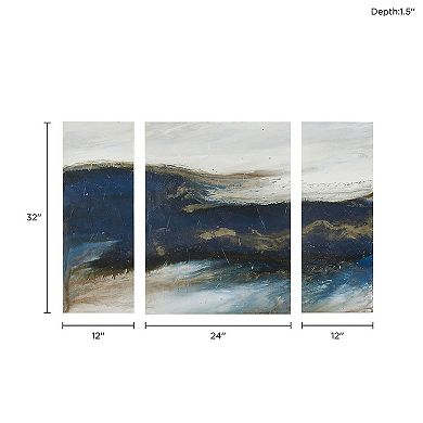 INK+IVY Rolling Waves Triptych Canvas Wall Art 3-piece Set