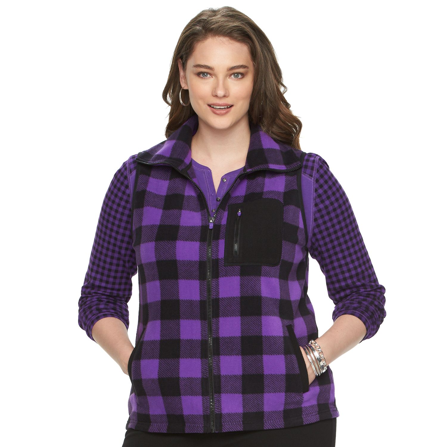 women's plus size fleece vests