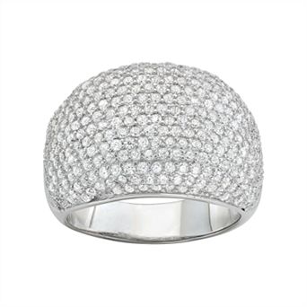 Sterling Silver Cubic Zirconia Dome Ring