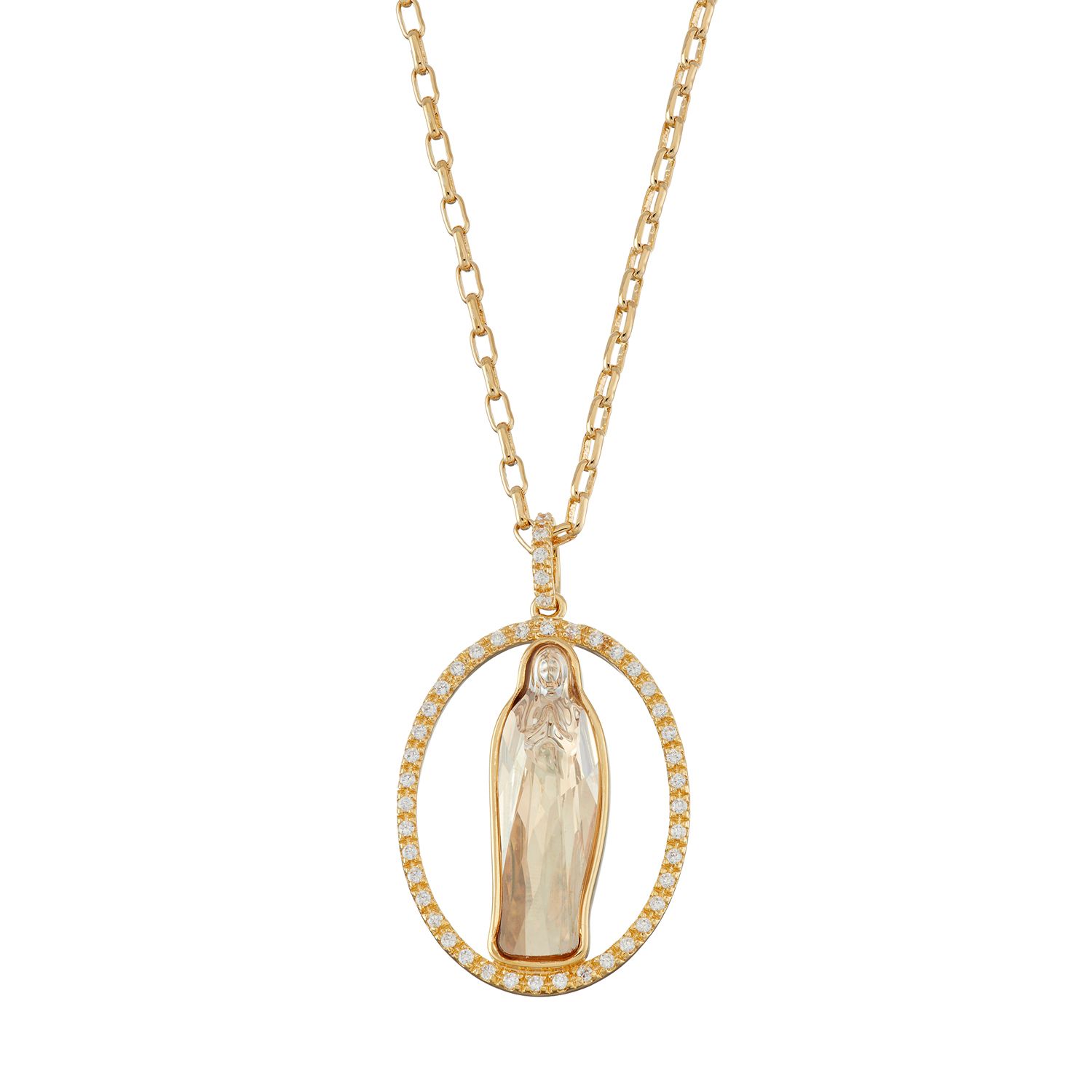 18k gold mary pendant