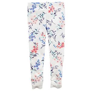 Girls 4-8 Carter's Lace Cuff Floral Leggings