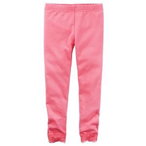 Girls 4-8 Carter's Lace Cuff Solid Leggings