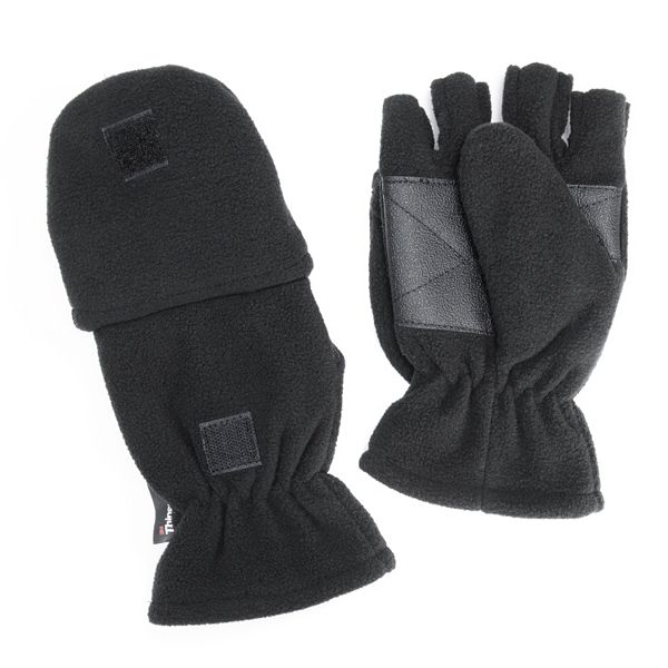 Men's QuietWear Waterproof Fleece Convertible FlipTop Mittens