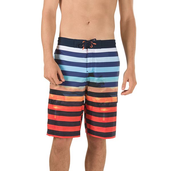 Men's Speedo Paradise Striped 4-Way Stretch E-Board Shorts