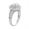 Sterling Silver Cubic Zirconia Tiered Halo Ring