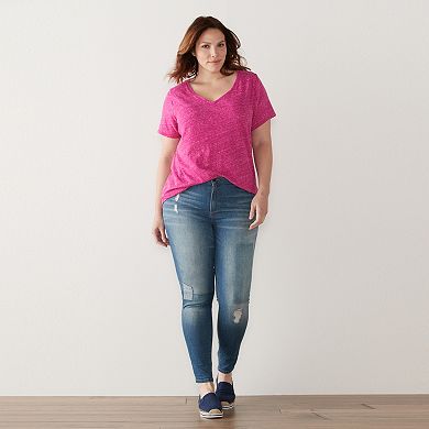 Plus Size Sonoma Goods For Life® Essential V-Neck Tee