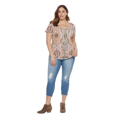 Plus Size Sonoma Goods For Life® Essential V-Neck Tee