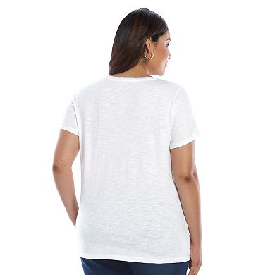 Plus Size Sonoma Goods For Life® Essential V-Neck Tee