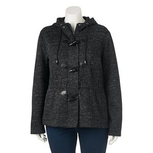 Juniors' Plus Size Sebby Marled Fleece Toggle Jacket