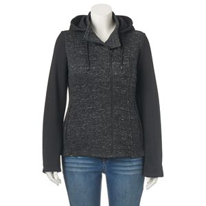 Juniors' Plus Size Sebby Marled Fleece Zip-Up Jacket