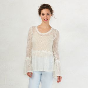Women's LC Lauren Conrad Floral Lace Peplum Sweater