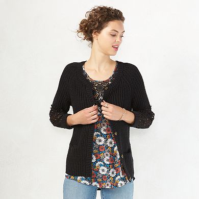 Women's LC Lauren Conrad Crochet Cardigan