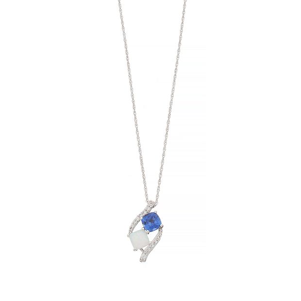 Opal and deals blue sapphire necklace