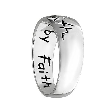 PRIMROSE Sterling Silver "Live by Faith, Not by Sight" Ring