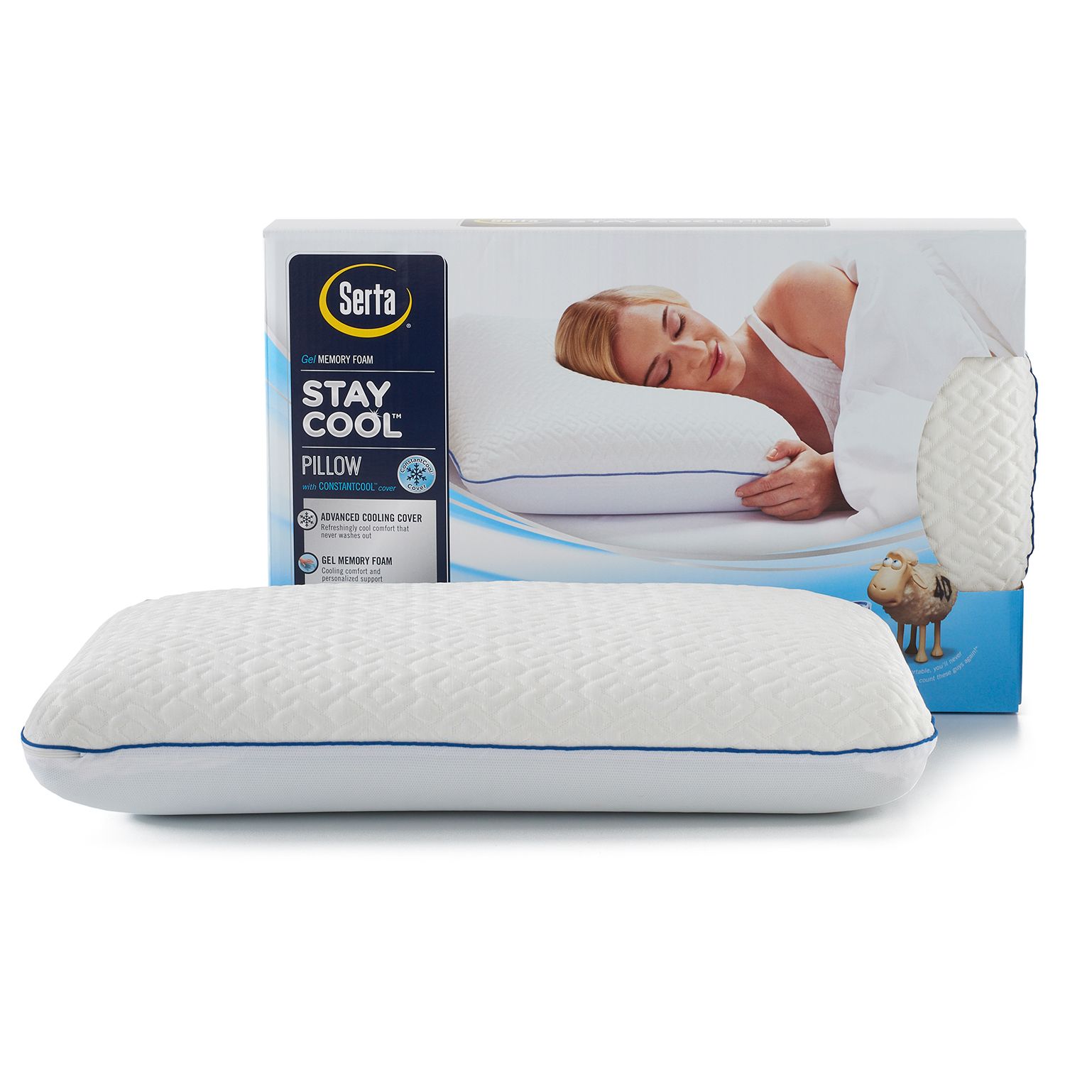 serta staycool gel memory foam pillow