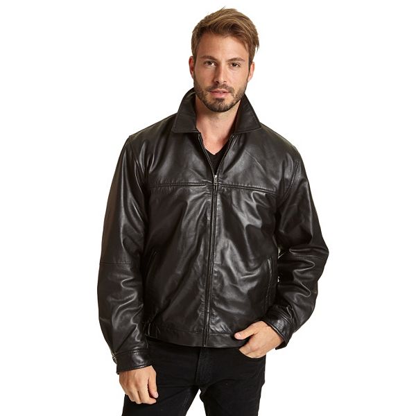 Big & Tall Excelled Leather Shirt-Collar Jacket