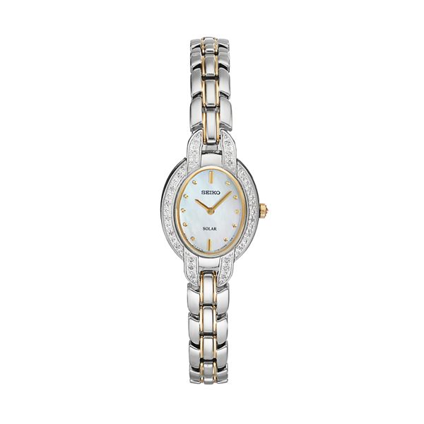 Seiko Women's Tressia Diamond Two Tone Stainless Steel Solar Watch - SUP325