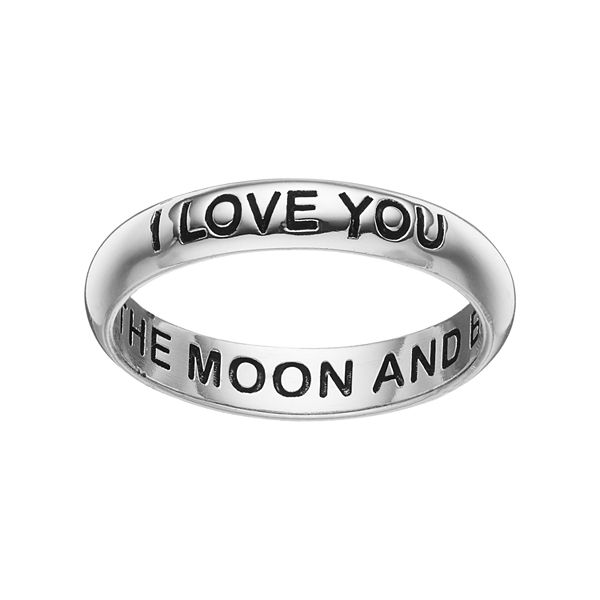 Primrose Sterling Silver I Love You To The Moon Back Ring