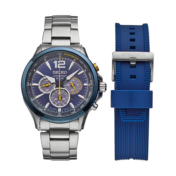 Seiko Men's Core Jimmie Johnson Special Edition Solar Watch &  Interchangeable Band Set - SSC505